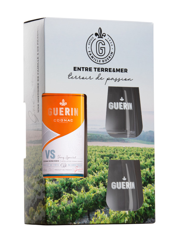 Coffret Cognac VS Guérin 2 ans d’âge + 2 verres